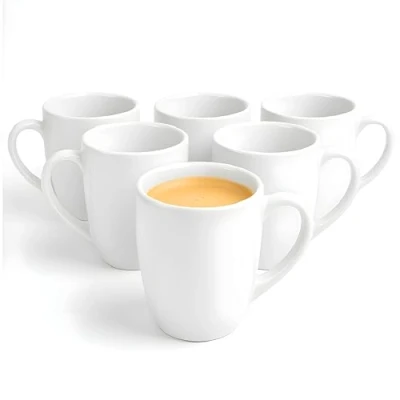 Afbeelding van Glasmark Krosno Witte Koffiemok Met Handvat Keramische Mokken Set van 6 Stuks Koffiemokken Theekopjes Inhoud 300 Ml