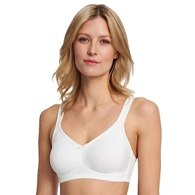 Afbeelding van SUSA beha zonder beugel Milano I Minimizer met elastisch kant aan de zijkant van cup beugelloze mooie kleine strik, ivoor, 100D