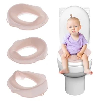 Afbeelding van Sun Baby Kinder toiletverkleiner, antislip wc bril verkleiner voor kinderen 2 6 jaar, ergonomisch, met ophanghaak Wit Roze