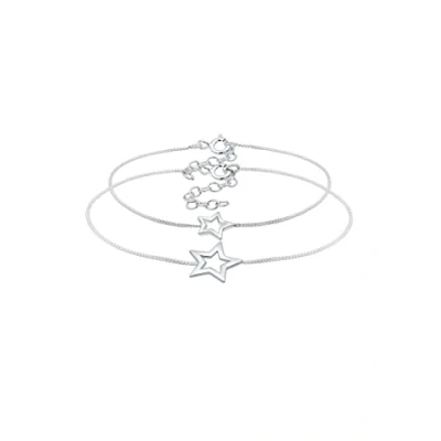 Afbeelding van Elli SET Mutter KIND Sterne Astro CUT OUT Armband, Dames, Maat: 16, Silber