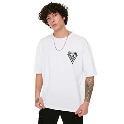 Afbeelding van Trendyol Zwart Oversized/Wijd Gesneden T Shirt Met Stadsprint Van 100% Katoen En Korte Mouwen Tmnss20Ts1102