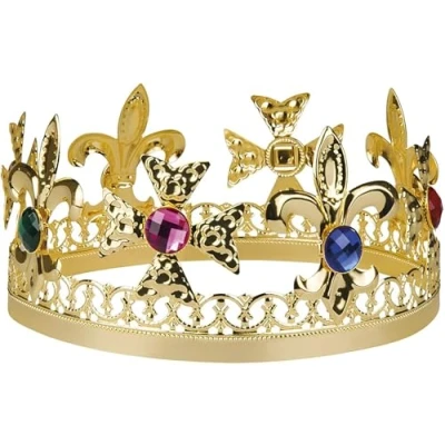 Afbeelding van Boland Metalen kroon Royal king goud 59 Volwassenen Mannen Prinsen en Prinsessen Middeleeuwen