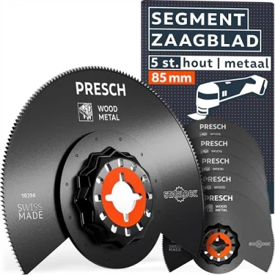 Afbeelding van Presch Multitool Zaagbladen Hout &amp; Metaal 85mm Starlock Segmentzaagblad voor gereedschapsloos vervangen BI metalen tanden precieze sneden Nauwkeurige Accessoires