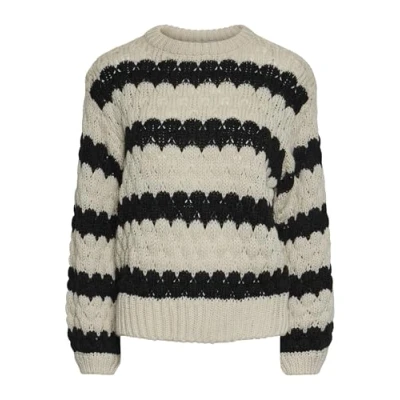 Afbeelding van YASBUBBA LS KNIT Pullover S. NOOS, berk/strepen: zwart, XS