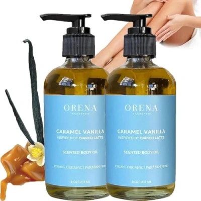 Afbeelding van Orena Body Oil Caramel Vanilla, Vanilla Oil, Fragrances Scented Oil(2pcs)
