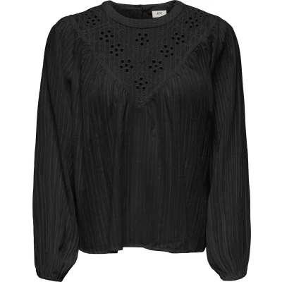 Afbeelding van Jacqueline de Yong Blouse Jdysia L/s Embroidery Top Wvn 15328106 Black Dames Maat S