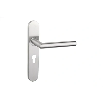Afbeelding van Lavuzo deurkruk Mantua RVS met afgerond schild PC55 Per set