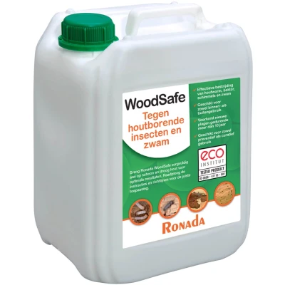 Afbeelding van Woodsafe Tegen Houtborende Insecten en Zwam 5 Liter voor binnen buiten Biedt 10 jaar bescherming Voldoende 50 m²