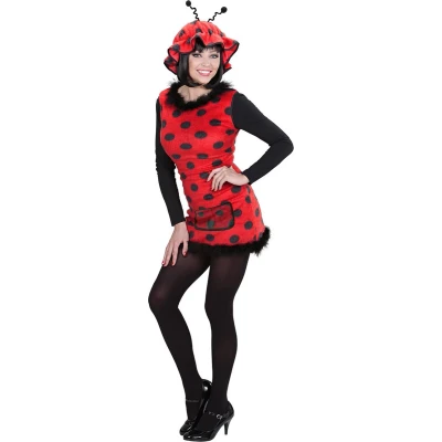 Afbeelding van Widmann Lieveheersbeest Kostuum Snoezig Lieveheersbeestje Pluche Vrouw Rood Medium Carnavalskleding Verkleedkleding