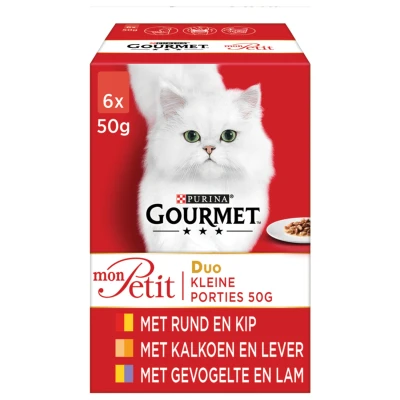 Afbeelding van 8x Gourmet Mon Petit Duo Vlees 6 x 50 gr