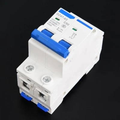 Afbeelding van 2P Miniatuurstroomonderbreker 50A 400V AC Lekkagebescherming Luchtschakelaar, DIN railmontage