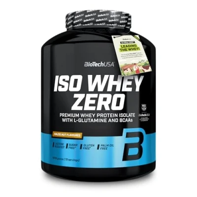 Afbeelding van BioTechUSA Iso Whey Zero Premium Protein Isolate Grass Fed Enzyme Free Sugar and Gluten free, 1816 g, Hazelnoot