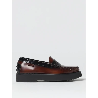 Afbeelding van Platform Loafer Leather Shoes Wo Brown