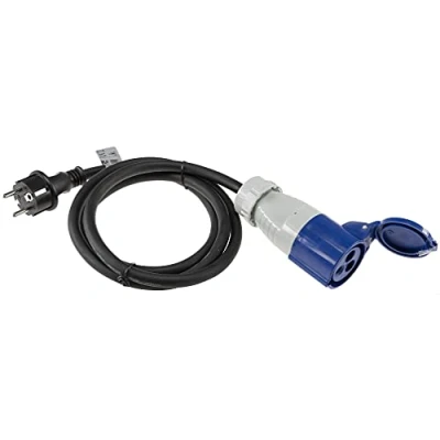 Afbeelding van ChiliTec CEE adapterkabel 1,5 m stekker naar geaarde IP44 spatwaterdicht 230V/16A 3 polig camping boot camper caravan
