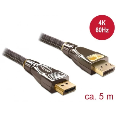 Afbeelding van Delock DisplayPort Aansluitkabel stekker, stekker 5.00 m Antraciet 82773 kabel