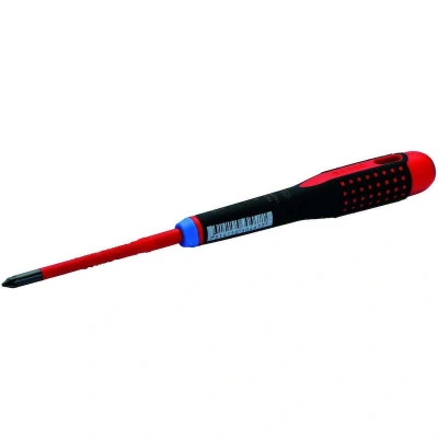 Afbeelding van Bahco Schroevendraaier ERGO™ geïsoleerd VDE driecomponentengreep smal blad Pozidriv PZ1 x 80 mm BE 8810SL