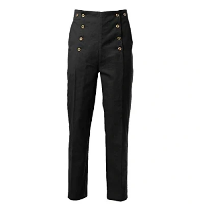 Afbeelding van GRACEART Steampunk Victoriaanse gothic punk vampier herenbroek, cosplay kostuum, Zwart, S