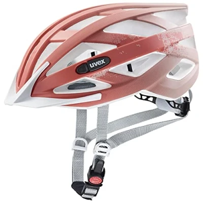 Afbeelding van uvex air wing cc lichte allround helm voor dames en heren individueel passysteem uitbreidbaar met led licht dust rose grapefruit matt 56 60 cm
