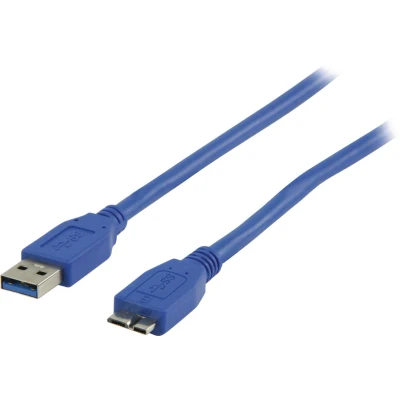 Afbeelding van USB Micro naar A kabel USB3.0 tot 2A / blauw 0,30 meter