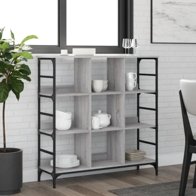 Afbeelding van Dressoir 102x32x103,5 cm bewerkt hout grijs sonoma eikenkleurig