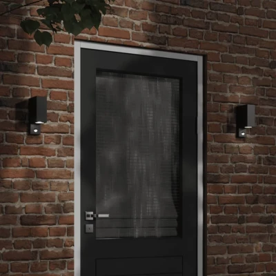 Afbeelding van Buitenwandlamp met sensor gegoten aluminium zwart