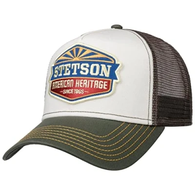 Afbeelding van Stetson New American Heritage Trucker Pet Heren truckercap baseballpet mesh cap met klep Snapback voor Zomer/Winter One Size Small grijs