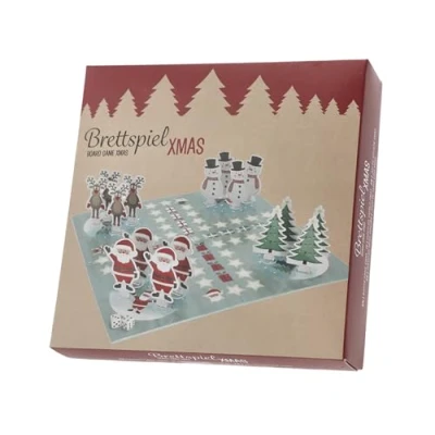 Afbeelding van Ludo dobbelspel voor 2 4 spelers, winters bordspel kinderen vanaf 5 jaar, gezelschapsspel, spelklassieker, familiespel, Kerstmis, Sinterklaas, kabouter, cadeau