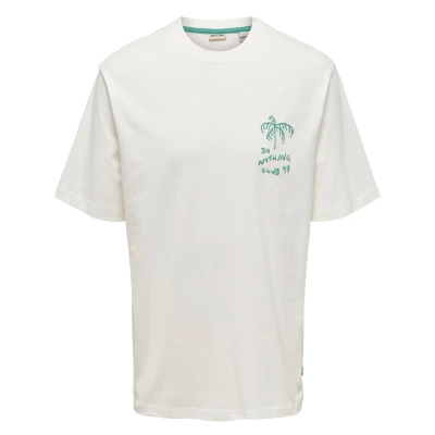 Afbeelding van Only &amp; Sons Onsmilo Sketch Rlx Coast Ss Tee Cs 22035271 Wolwit ecru Heren The Stone