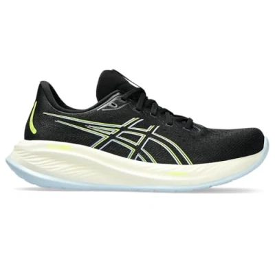 Afbeelding van Asics Gelcumulus 26 Hardloopschoenen neutraal, Heren, Maat: 42.5, Black/safety yellow Textiel/ synthetisch