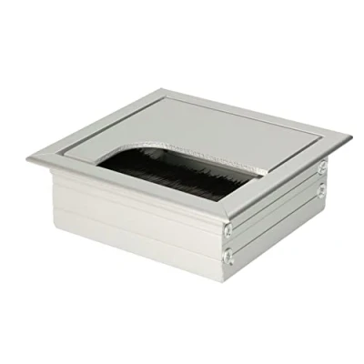 Afbeelding van KOTARBAU® Aluminium kabeldoorvoer 80 x mm voor meubels zilver kabeldoos hoekig geanodiseerd