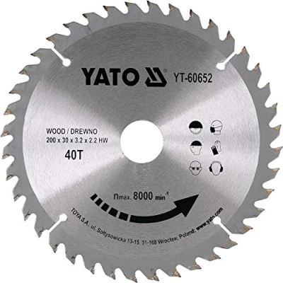 Afbeelding van YATO Cirkelzaagblad Ø200 mm 40T binnendiameter 30