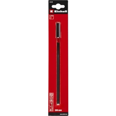 Afbeelding van Originele Einhell Impact magneetbithouder met 1/4 inch E 6,3 schacht, lang, 200 mm, chroom vanadium, torsiezone, roestvrijstalen huls, permanente magneet, rode kleurring