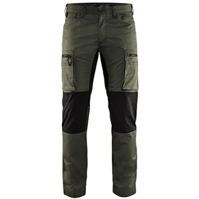 Afbeelding van Blaklader Service werkbroek met stretch 1459 1845 Army Groen/Zwart C62