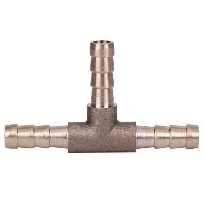 Afbeelding van Qiilu gasslangconnector, messing T stuk 3 weg brandstofconnectorconnector voor persluchtolie gasslang (6 mm)