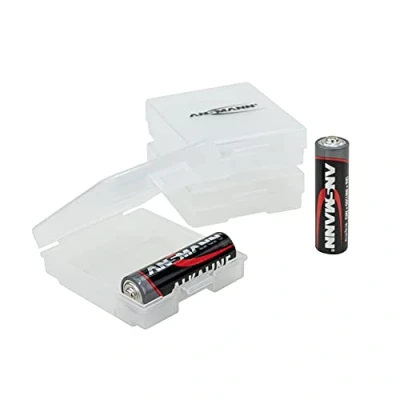 Afbeelding van ANSMANN Premium accubox voor 4 Mignon AA of Micro AAA batterijen en bewaardoos ter bescherming transport delige accubox. 3 Stuk transparant