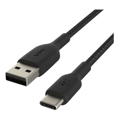 Afbeelding van USB A naar C kabel 2 meter 2.0 (Nylon, Zwart)