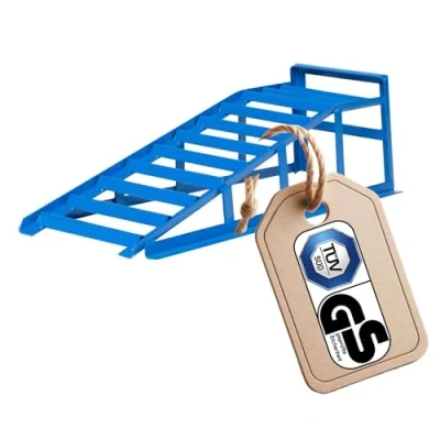 Afbeelding van cartrend 10904 oprijplaat, blauw, draagkracht 1000 kg, voor banden tot 195 mm breedte, met overrijbeveiliging 1 stuk, hefbrug, rijplaat, oprijbok, hefplatform