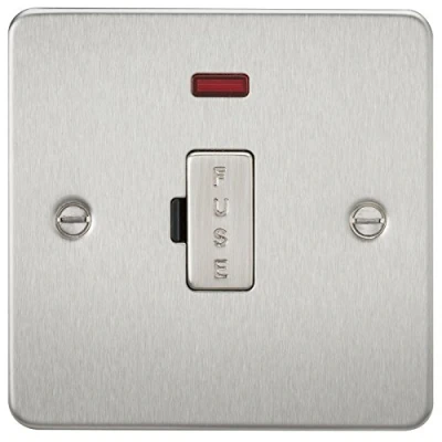Afbeelding van Knightsbridge FP6000NBC FPAV6000NBC Vlakke plaat 13A Gesmolten Spur Unit met Neon Geborsteld Chroom