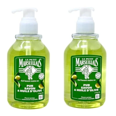 Afbeelding van Le Petit Marseillais vloeibare zeep productie in oude olijfolie pomp 300 ml set van 2