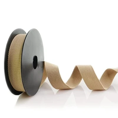 Afbeelding van Trimz Zware katoenen singelband, Beige, 25mm x 5m