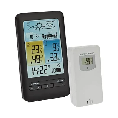 Afbeelding van TFA Dostmann draadloze weerstation LUNA, 35.1165.01, weersvoorspelling met symbolen, luchtdruk grafiek, maanstand, incl. buitenzender, max. min. waarden, Amazon Exclusive, zwart