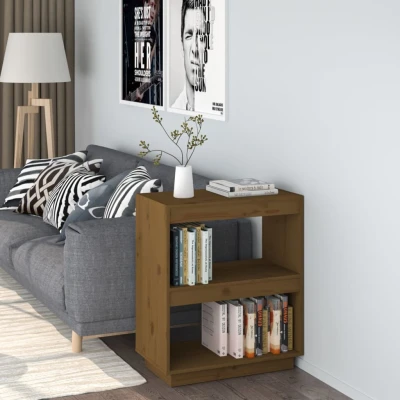 Afbeelding van Boekenkast 60x35x71 cm massief grenenhout honingbruin