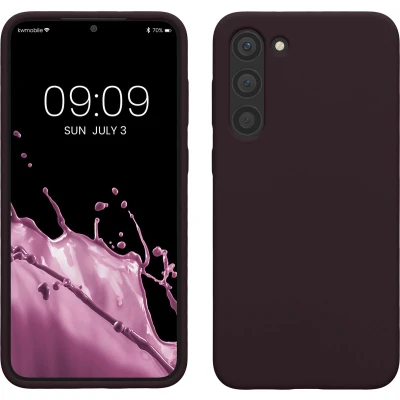 Afbeelding van kwmobile telefoonhoesje geschikt voor Samsung Galaxy S23 Plus Hoesje met siliconen coating Smartphone case in braam