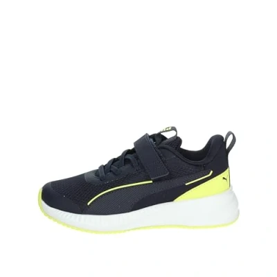 Afbeelding van Puma Flyer 3 Unisex Hardloopschoenen voor op de weg kinderen, Maat: 29, New navy/lemon sherbert/white Textiel/ synthetisch