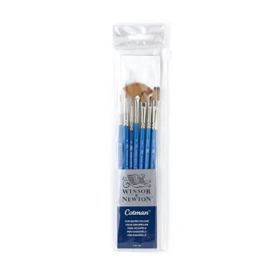 Afbeelding van Winsor &amp; Newton, Cotman Aquarel Synthetische Borstels, korte handgreep, 7 stuks