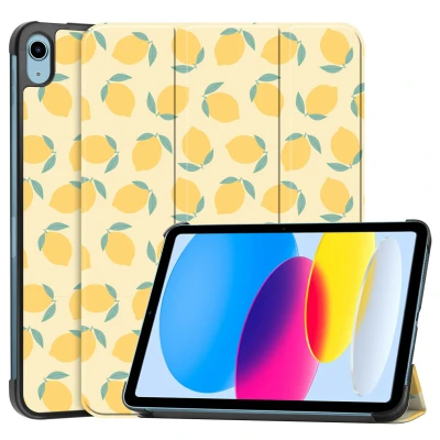 Afbeelding van Apple iPad 11 (2025) inch Hoes: imoshion Design Trifold Bookcase Citrus Dream Kunstleder Tablet Hoezen