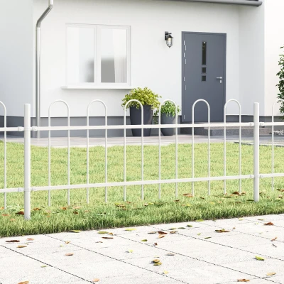 Afbeelding van vidaXL Tuinhek met Hoepeltop Wit 13,6x0,6 m Staal