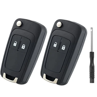 Afbeelding van Betterher Set van 2 autosleutelbehuizingen voor de afstandsbediening, compatibel met Opel autosleutelhoes, sleutelbehuizing mes, sleutelhoes Astra J Meriva Zafira C Adam Movano Mokka Insignia