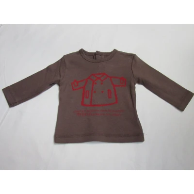 Afbeelding van Petit bateau , jongens, t shirt lange mouw bruin 6 maand 67
