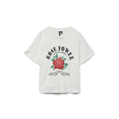 Afbeelding van Vero Moda Vmsigne Mette Tshirt print, Dames, Maat: Small, Snow white